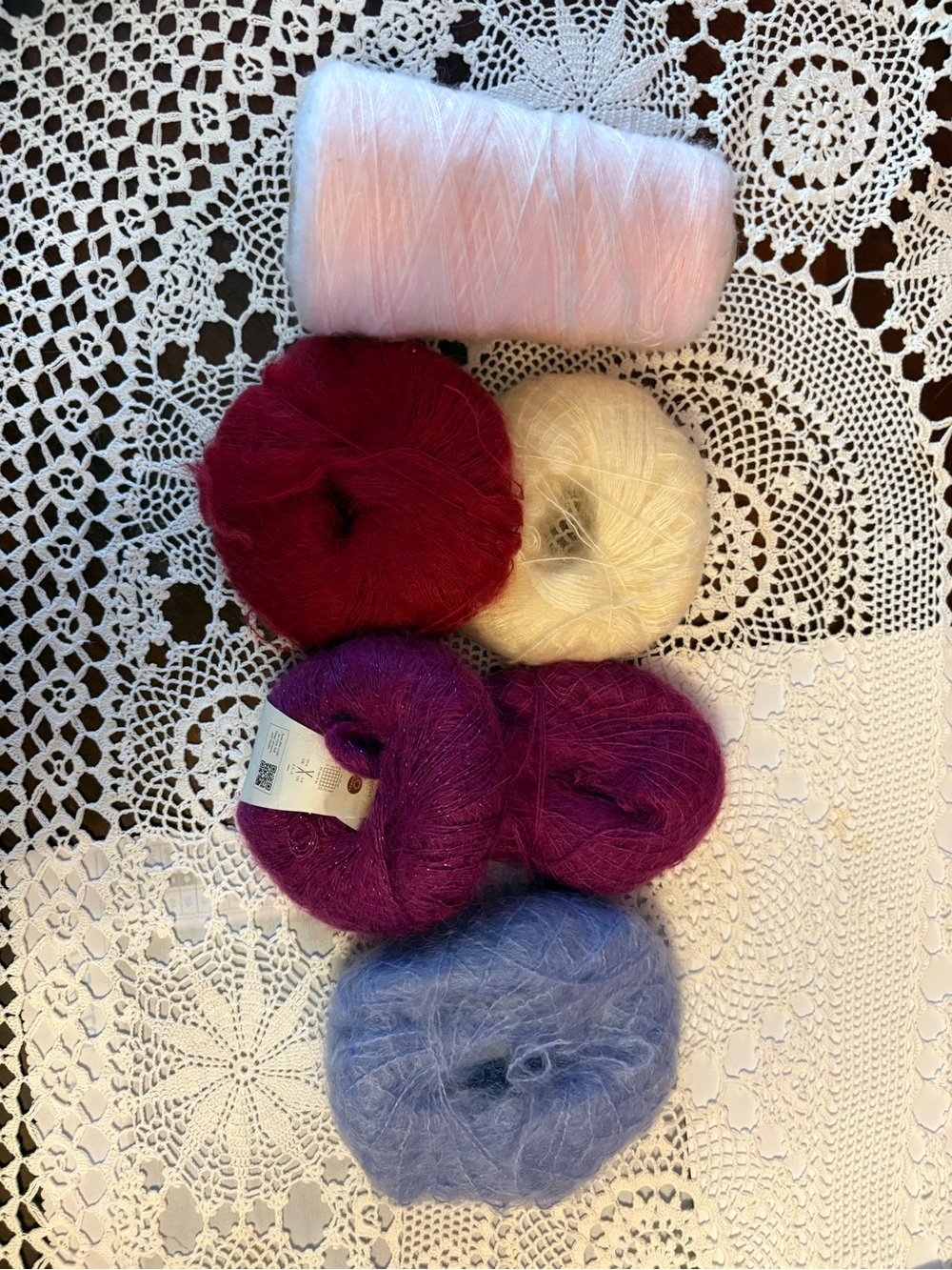 Mohair yarn lot Tyne silk mohair, Rowan and ballerina mohair